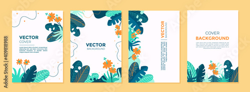 Set of abstract creative artistic templates with spring season concept. Universal cover Designs for Annual Report, Brochures, Flyers, Presentations, Leaflet, Magazine.