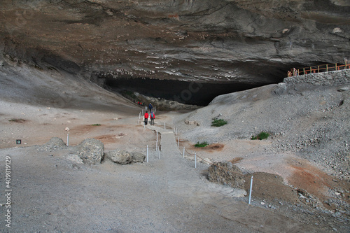 Milodon cave in Torres del Paine National Park, Patagonia, Chile photo