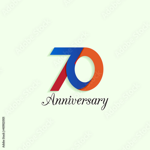 70 Year Anniversary Vector Template Design Illustration