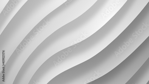 White gray gradient geometric abstract background. Elegant curved lines and shape with color graphic design. 3d Rendering.