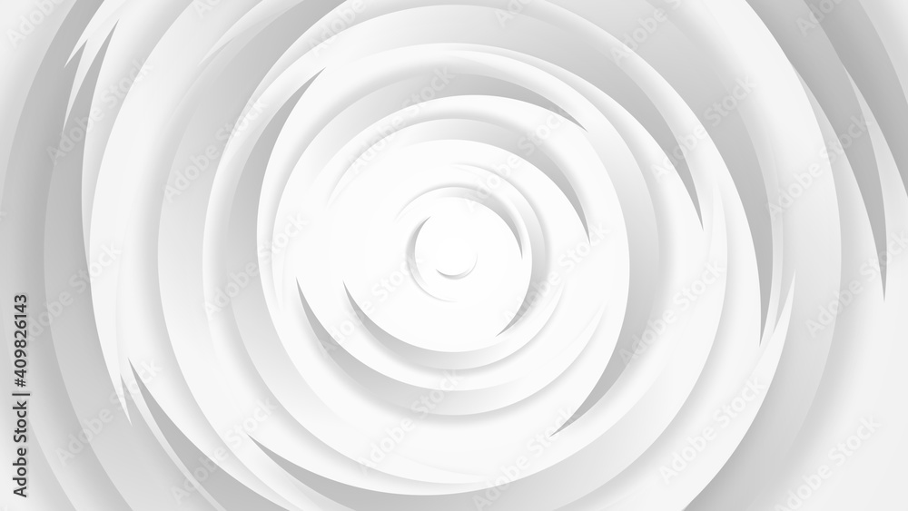 White gray circles abstract background.3D illustration with paper cut style.