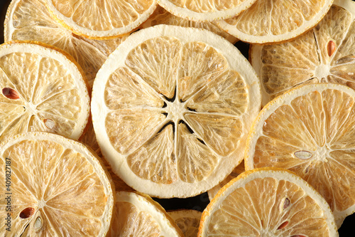 dried lemon slices close up