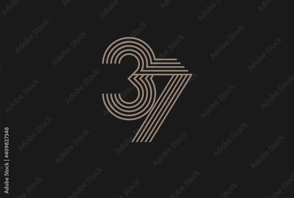 Number 37 Logo, Monogram Number 37 logo multi line style, usable for anniversary and business logos, flat design logo template, vector illustration Number 37 Logo, Monogram Number 37 logo multi line style, usable for anniversary and business logos, flat design logo template, vector illustration