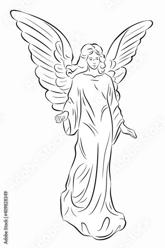 illustration of angel. vector drawing