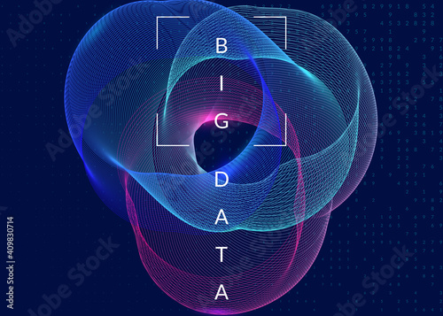 Quantum innovation computer. Digital technology. Artificial intelligence, deep learning and big data concept. Tech visual for communication template. Geometric quantum innovation computer backdrop.
