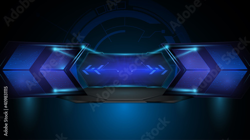 abstract blue futuristic arrow concept design background