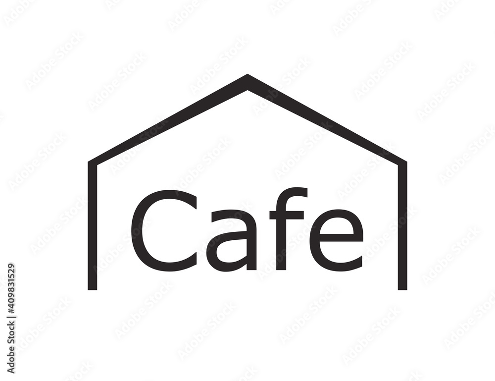 Flat black home (cafe) icon. Vector Illustration Flat black home (cafe) icon. Vector Illustration