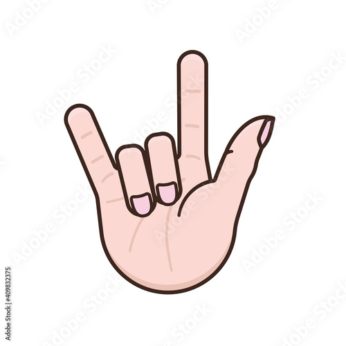 hand gesture for I love you isolated vector illustration for International Day of Sign Languages on September 23