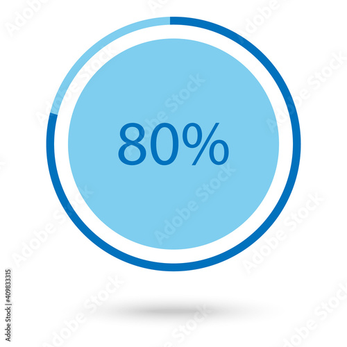 Blue circle pie graph