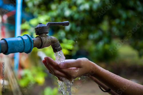 Water tap, old tap, water shortage concept