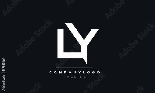 Abstract Letter Initial LY or YL Vector Logo Design Template