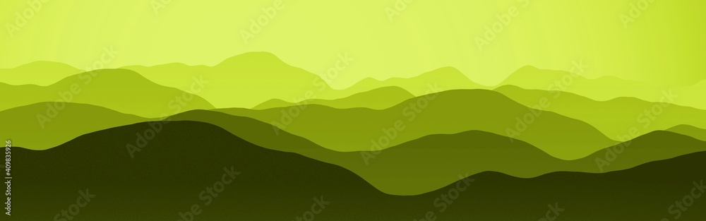 amazing yellow mountains at time when everyone sleeps computer graphics background illustration