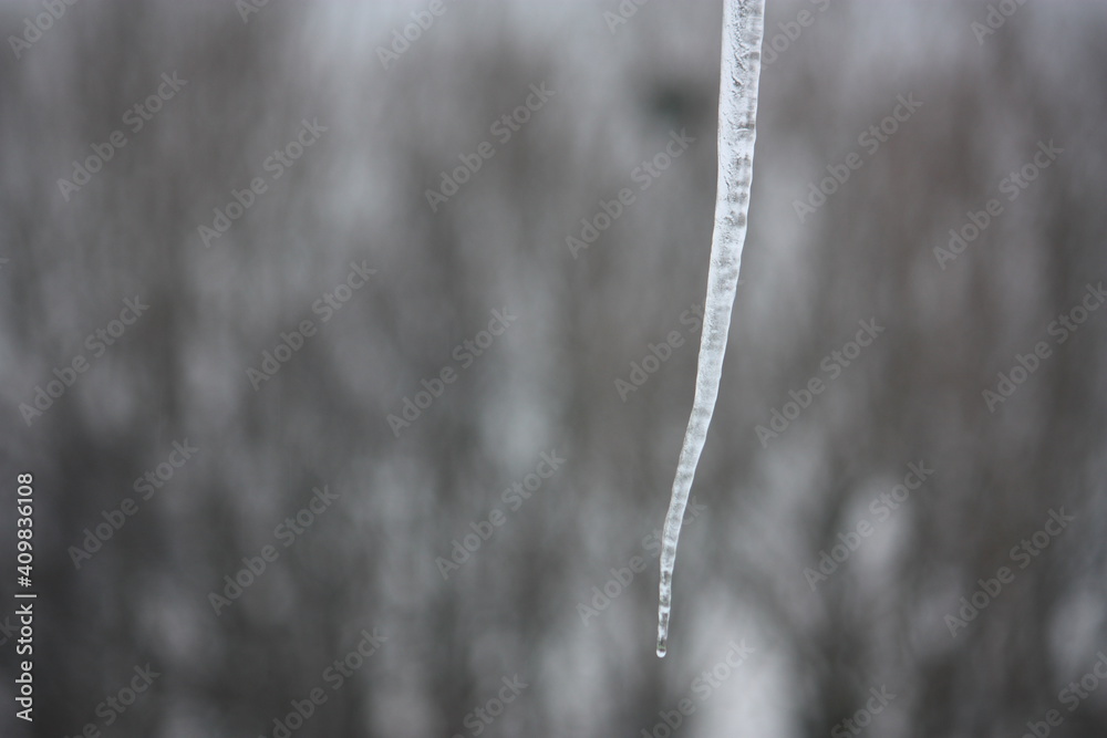 Nahaufnahme eines Eiszapfen Nahaufnahme eines Eiszapfen