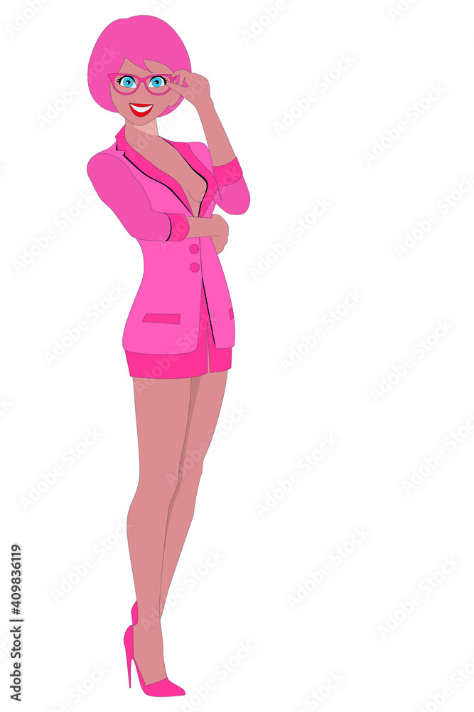 smiling business woman wearing pink smiling business woman wearing pink