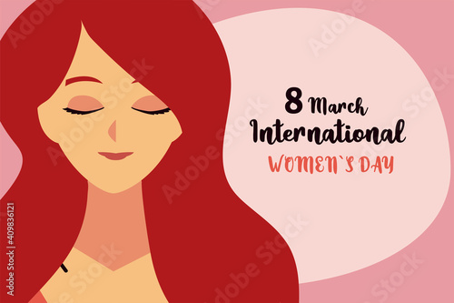international womens day, portrait cartoon woman