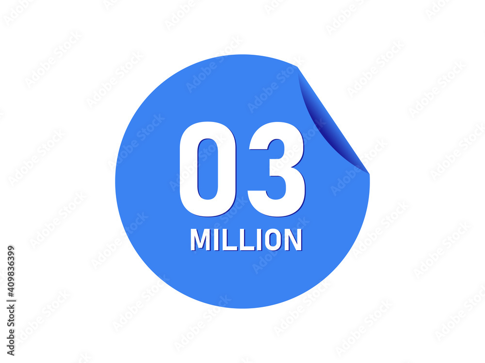 3 million badge, 3 million banner 3 million badge, 3 million banner