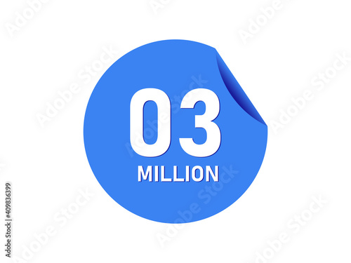 3 million badge, 3 million banner