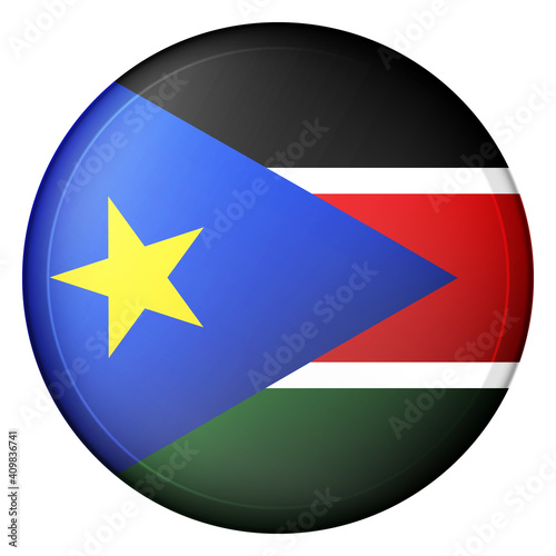 Free Download Glass light ball with flag of South Sudan. Round sphere, template icon. Sudanese national symbol. Glossy realistic ball, 3D abstract vector illustration highlighted on a white background. Big bubble. - GFXLoad