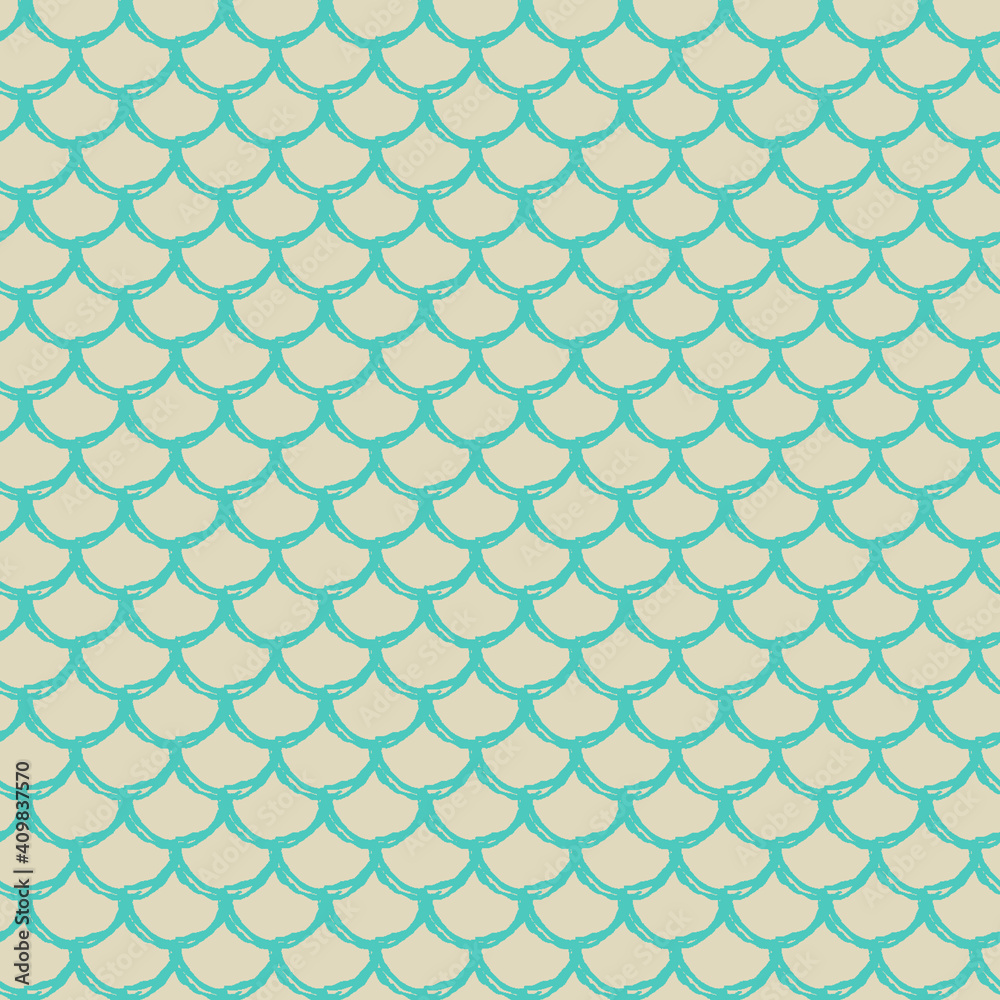 Mermaid tail seamless pattern. Fish skin texture. Tillable background for girl fabric, textile design, wrapping paper, swimwear or wallpaper. Blue mermaid tail background with fish scale underwater. Mermaid tail seamless pattern. Fish skin texture. Tillable background for girl fabric, textile design, wrapping paper, swimwear or wallpaper. Blue mermaid tail background with fish scale underwater.