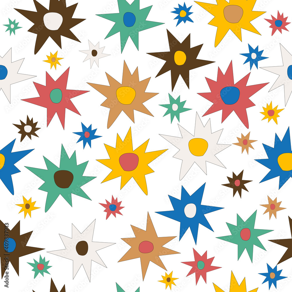 Obraz premium Doodle stars colored seamless background