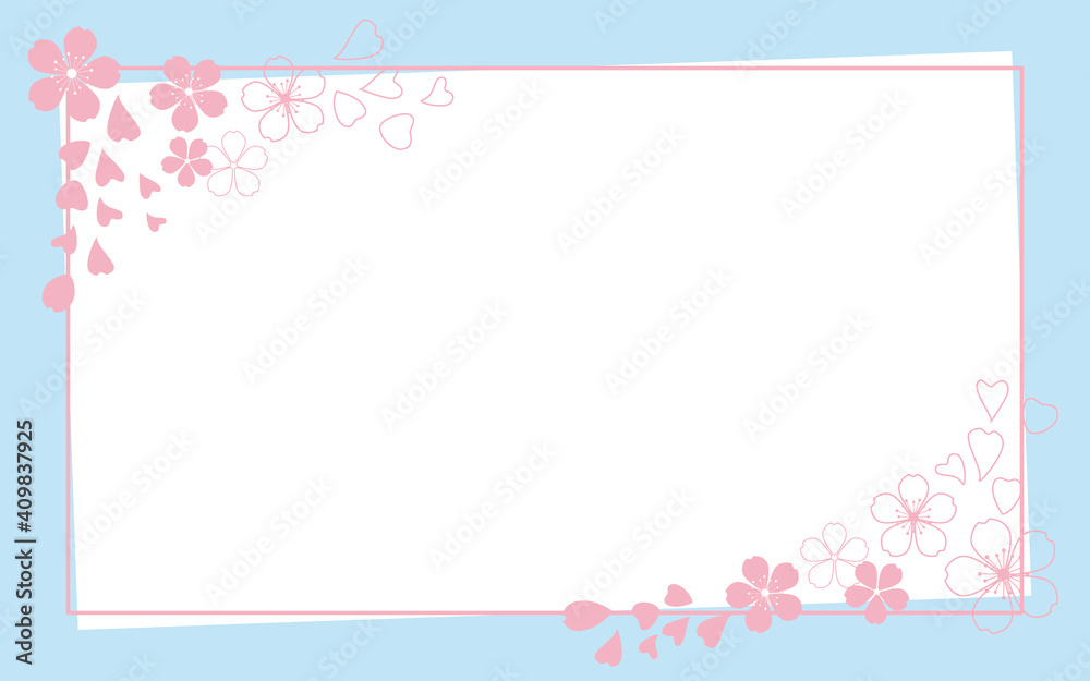 Spring concept background. Cherry blossoms decorative background for spring promotion, web, banner and sale design. Vector illustration. 春の桜イラスト背景、春の背景、スプリングセール、プロモーション素材、桜背景