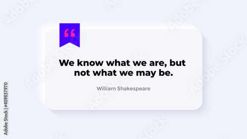 Neumorphic Vector Infographic. Presentation slide template. Banner with quote. Neumorphism ui design. Clean minimal flat style. 