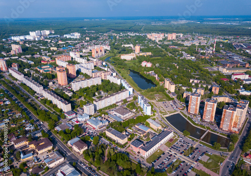 Aerial summer view of Chekhov city center, Russia © JackF
