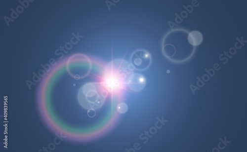 Bright beautiful star.Vector illustration of a light effect on a transparent background.