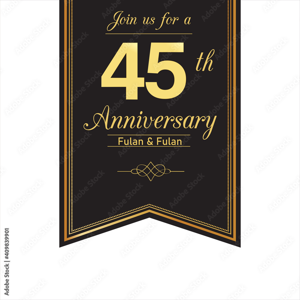 45 Year Anniversary Vector Template Design Illustration 45 Year Anniversary Vector Template Design Illustration