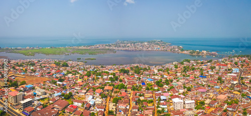 Aerial view of Freetown, Sierra Leone - looking towards Aberdeen photo