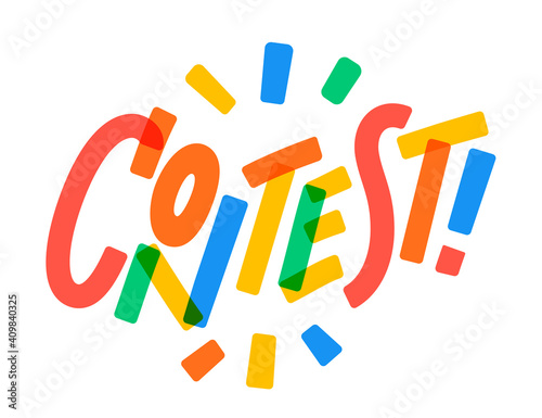 Contest banner. Handwritten vector lettering.