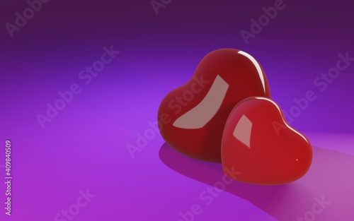 3D render illustration 14 february valentine day character colorful