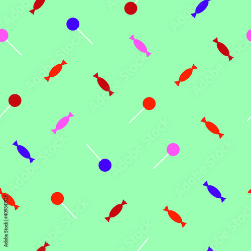 mint green seamless pattern with sweets