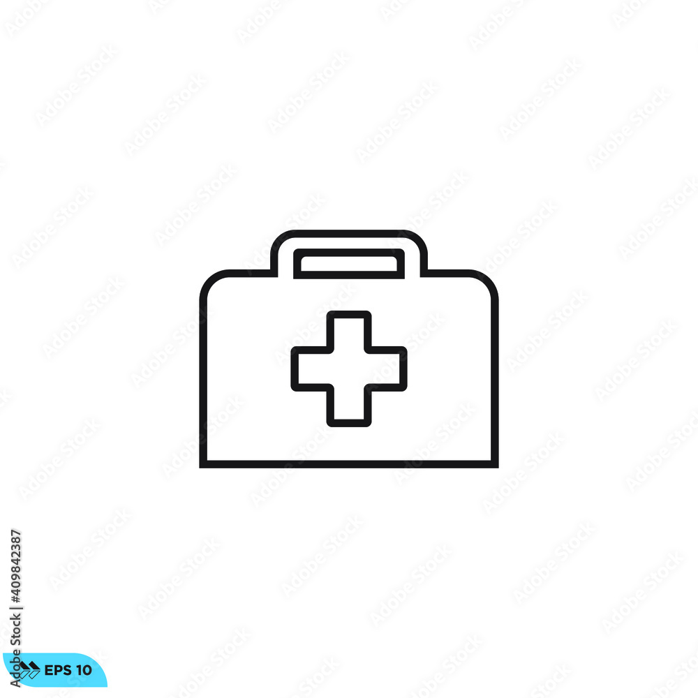 Icon vector graphic of medical box Icon vector graphic of medical box
