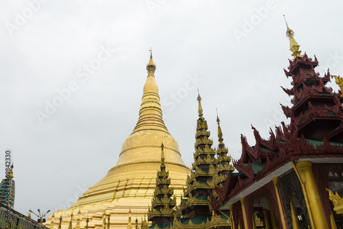 The Shwedagon pagoda the most famous landmark of Myanmar. 