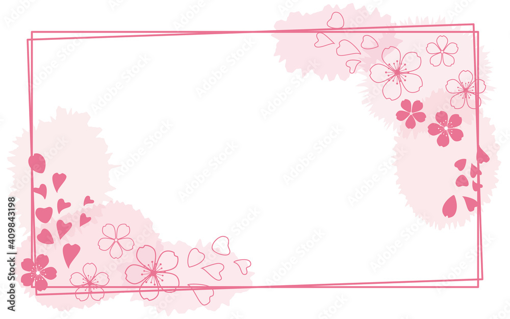 Spring concept background. Cherry blossoms decorative background for spring promotion, web, banner and sale design. Vector illustration. 春の桜イラスト背景、春の背景、スプリングセール、プロモーション素材、桜背景