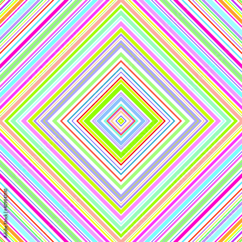 Bright colorful diagonal lines, seamless pattern of rhombuses