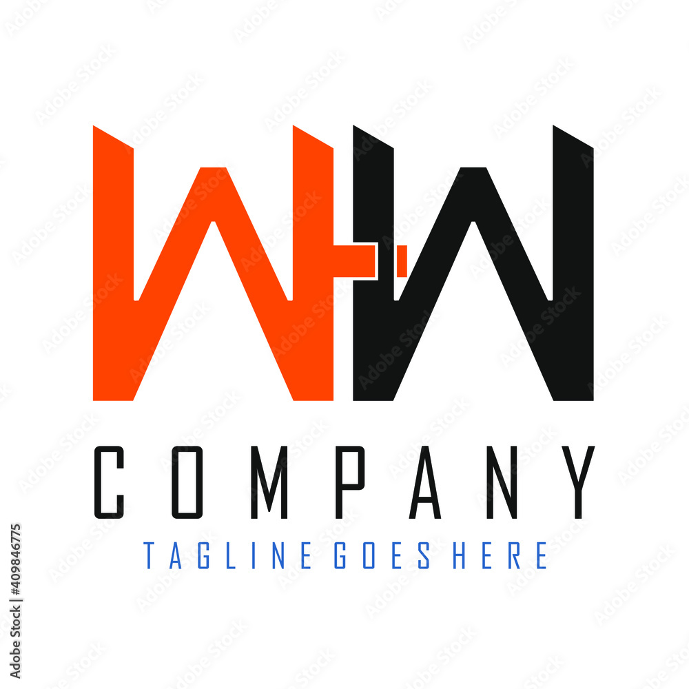 black and orange letter W logo