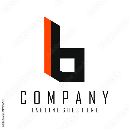 black and orange letter B logo