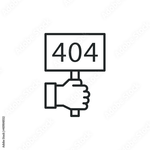 Error 404 page not found icon concept isolated on white background. Vector illustration