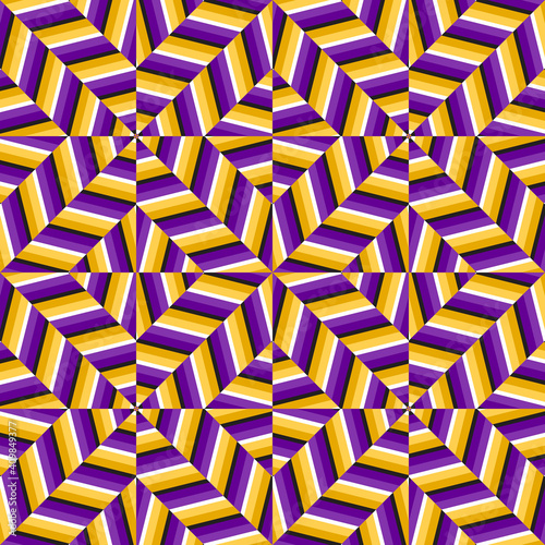 Fototapeta Purple golden optical illusion seamless pattern