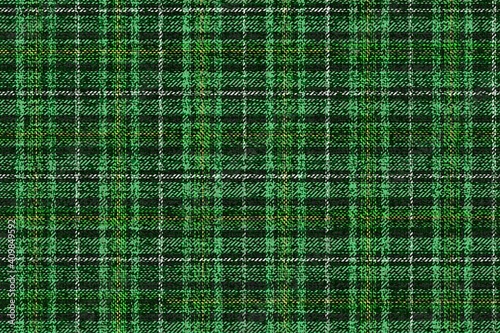 ragged old fabric texture bright green on black of traditional checkered gingham seamless ornament for plaid, tablecloths, shirts, tartan, clothes, dresses, bedding
