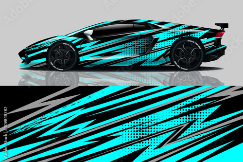 Car wrap graphic racing abstract background for wrap and vinyl sticker