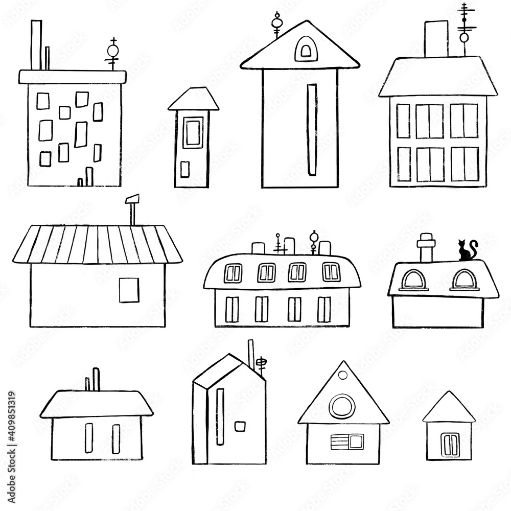 Building Icons - Line Series set symbol illustration