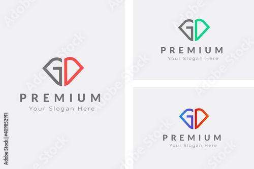 Initial latter GD logo design vector template. Initial GD or GC logo design vector. DG or GD ‍abstract outstanding professional business awesome artistic branding 