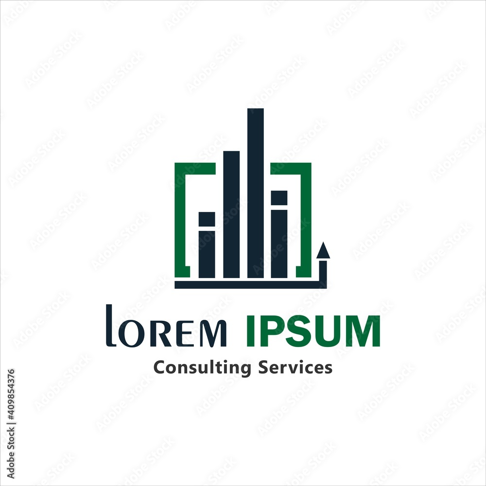 Creative idea consulting service business logo vector template. Modern logo of consulting service with growth graphic vector design. Consult the logotype