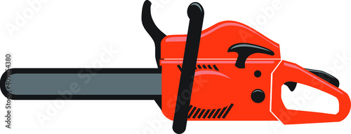 Gasoline chainsaw isolated color vector illustration — Stock Illustration

