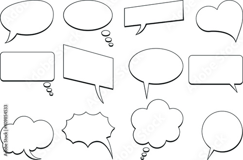 Bubble comic speech set, great design for any purposes. Sticker design. vector illustration