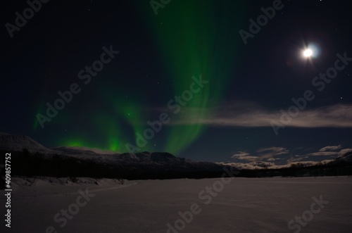aurora borealis, northern light on winter night sky in northern Norway © Arcticphotoworks