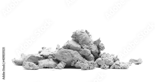 Wet cement, mortar isolated on white background